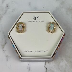 Bomb Party Birthday Collection October 2025 Carved With Calm Opal Stud Earrings